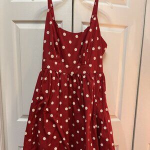 Retro Chic  Size 2X Red Polka Dot Smocked Fit & Flare Dress – Women’s Plus Size